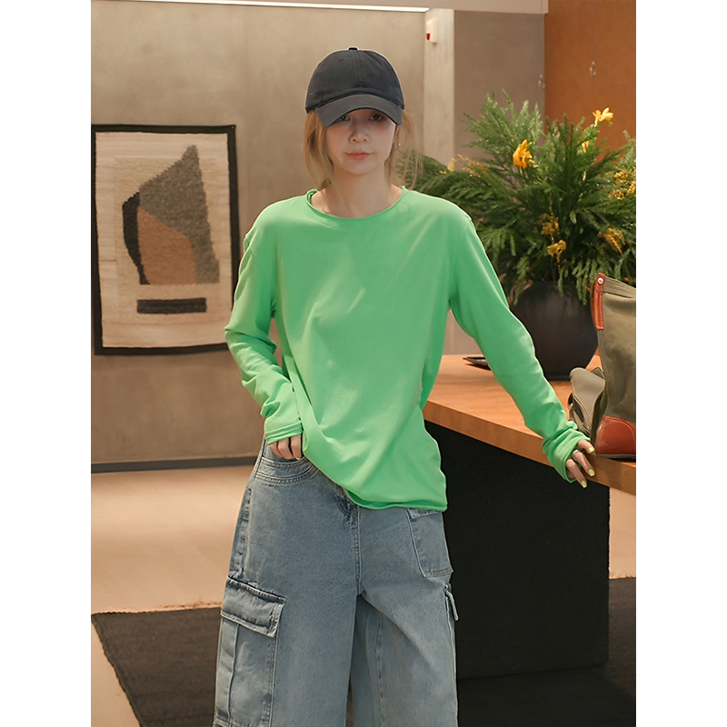 Ma Boss Mzx Pure Cotton T-Shirt for Women, Can Be Worn as Outerwear or as a Base Layer, 2026 New Spring Long-Sleeve Top Syc261255T