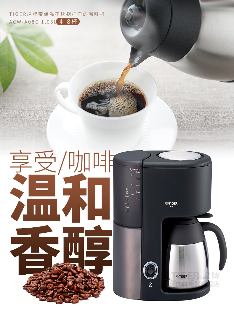 máy pha cà phê hạt gia đình Máy pha cà phê điện bằng thép không gỉ ACER-08 ACW-A08C - Máy pha cà phê máy pha cafe nespresso