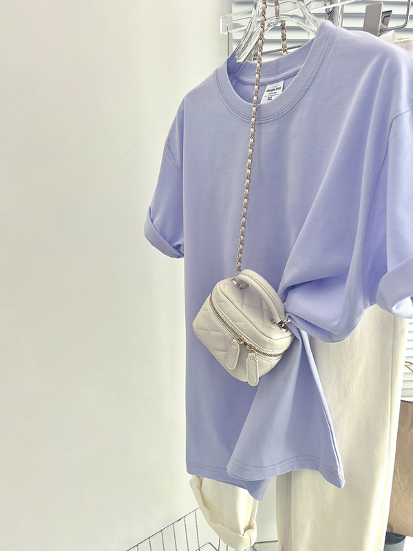 Lavender Purple Short-Sleeved T-Shirt for Women, New Summer Style, Oversize Design, Loose-Fitting Top