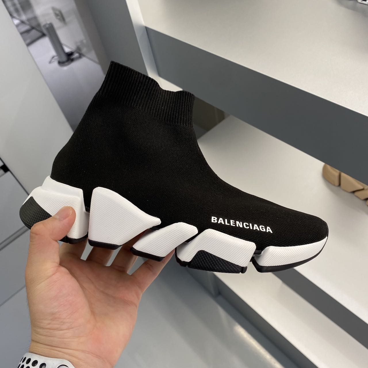 Xiaobailong BaLenciaga Balenciaga speed socks shoes all-match vitality color matching socks boots - Taobao