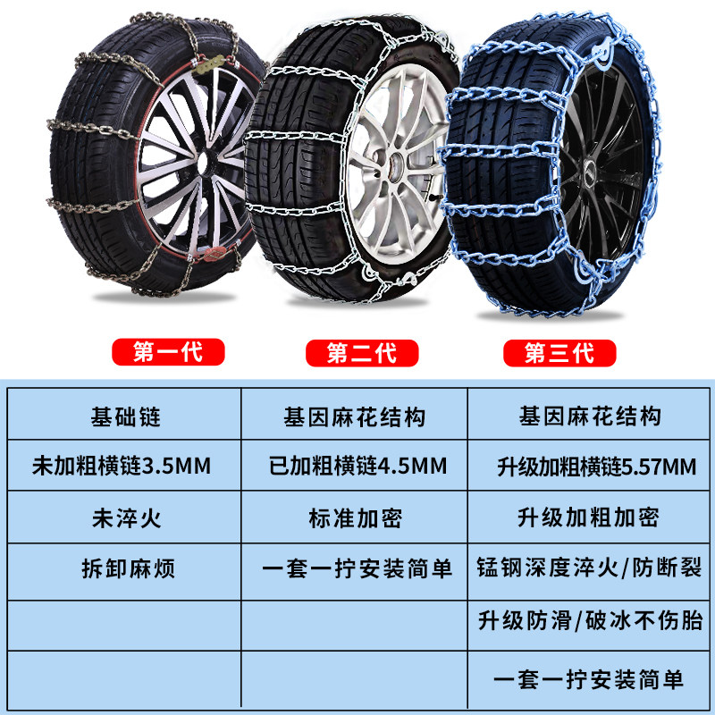Car Non-slip Chain Off-road Car Small Sedan Suv Universal Iron Chain Automatic Tightening Chain Snowy Tire God