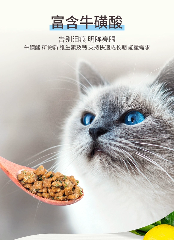 Giá đầy đủ vào thức ăn cho mèo Thức ăn cho mèo cá hồi biển sâu hương vị thịt toàn thời gian thức ăn cho mèo thức ăn vật nuôi chính hạt rong biển 5 kg - Cat Staples