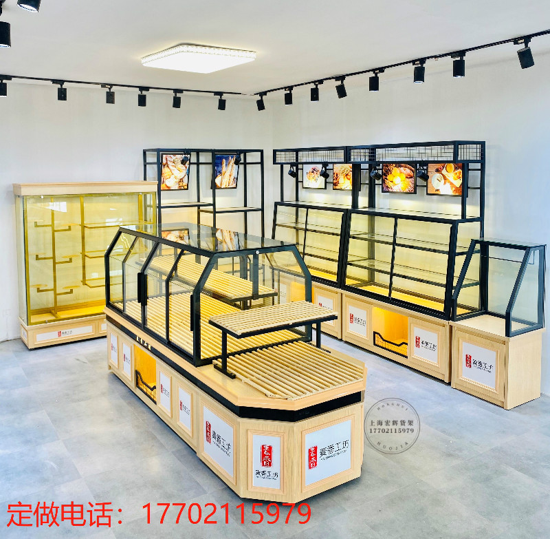 Bread cabinet Bread display cabinet Bakery Nakajima cabinet Side island cabinet Cake pastry counter Sample cabinet Glass Commercial