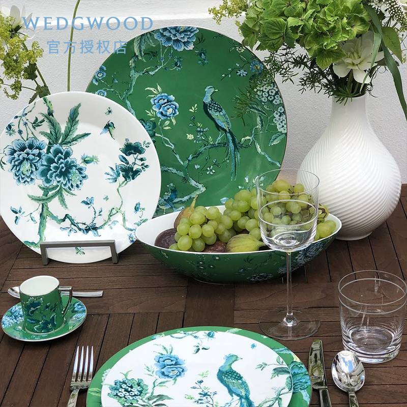 Wedgwood Jc Jade Phoenix White 18-27cm Flat Plate Chinese Style Dinner Plate Bone China Fruit Plate Wedgwood Jc Jade Phoenix White 18-27cm Flat Plate Chinese Style Dinner Plate Bone China Fruit Plate