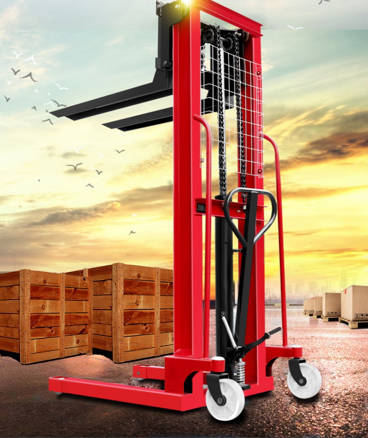 Manual hydraulic stacker lift truck lift forklift 3 tons 2 tons 1 ton full semi-electric handling hand push small locomotive