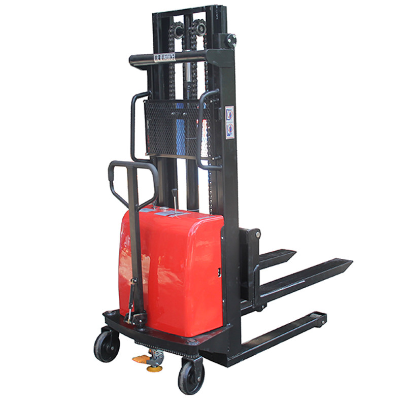 High belt chain steering: 1 ton 2 ton semi-electric stacker stacker hydraulic lift small stacker loading and unloading stacker