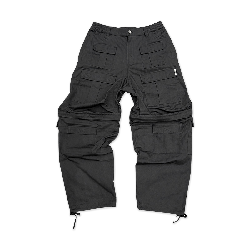 Epower New Workwear Pocket Two-In-One Cargo Wide-Leg Detachable Cropped Shorts Scimitar Wide-Leg Pants