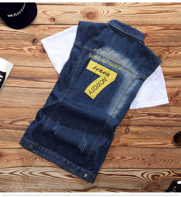 2019 mới mỏng mùa xuân và mùa hè nam phiên bản Hàn Quốc của vest denim phù hợp với xu hướng giản dị Slim đẹp trai áo khoác giản dị - Dệt kim Vest áo vest khoác nam