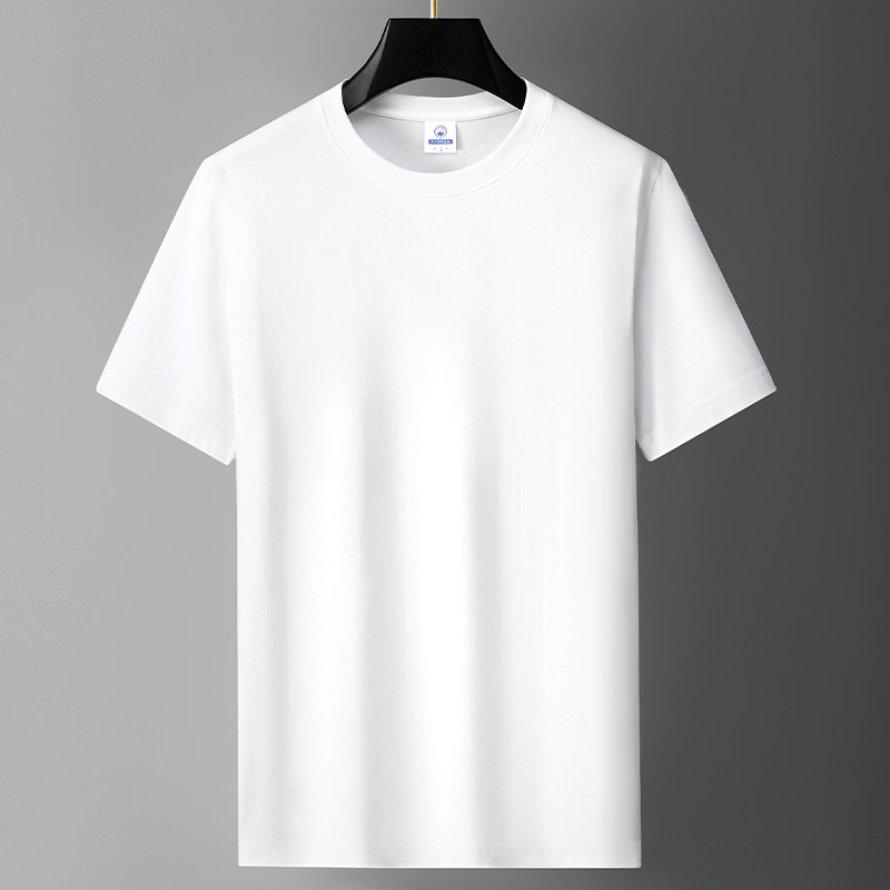 New summer short-sleeved T-shirts for both men and women, loose pure cotton half-sleeved round-neck white, simple and versatile summer tops