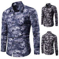 Men flower Mens floral shirts Long sleeve Men dress shirt