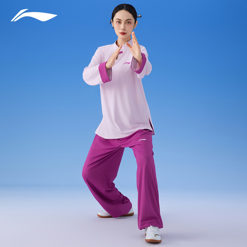 Женская одежда Li Ning Tai Chi, новинка 2025 года, новый китайский стиль, дышащая одежда для занятий тайцзи Ба Дуань Цзинь, одежда для тренировок по боевым искусствам Изображение 1