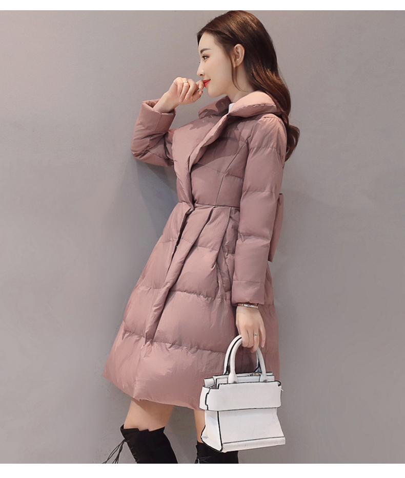 2017 mùa đông ngọt ngào áo xuống của phụ nữ dài phần eo áo khoác cotton dày áo khoác cotton nhỏ áo phao lông vũ nữ hàn quốc