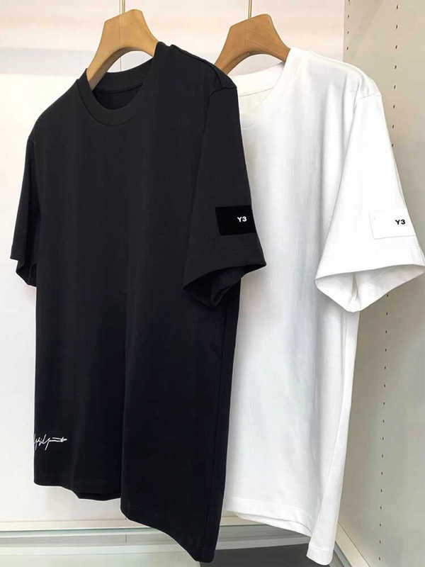 Y3 Short-Sleeved T-Shirt for Men in Winter, 300g Pure Cotton, Fashionable Hot Style, New Style, Embroidered Letters, Pure Cotton, Round Neck, Half-Sleeve Y3 Short-Sleeved T-Shirt for Men in Winter, 300g Pure Cotton, Fashionable Hot Style, New Style, Embroidered Letters, Pure Cotton, Round Neck, Half-Sleeve