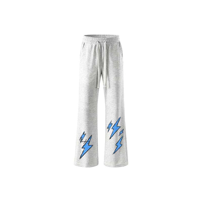 Loox Gz American-Style Trendy Brand High-Street Lightning Pattern Print Stylish Design Comfortable Loose Casual Pants Loox Gz American-Style Trendy Brand High-Street Lightning Pattern Print Stylish Design Comfortable Loose Casual Pants