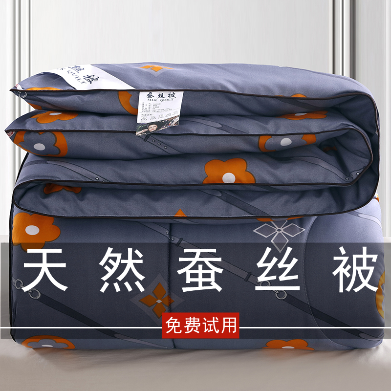 Full cotton silk quilt 100 mulberry silk spring autumn quilt thickened winter quilted by air conditioner by winter cotton quilt core 6 8 catties 10 catty