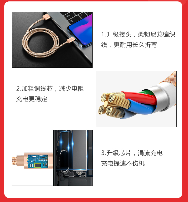 好物推荐:塔菲克安卓数据线原装充电器高速usb通用快充闪充-招财喵