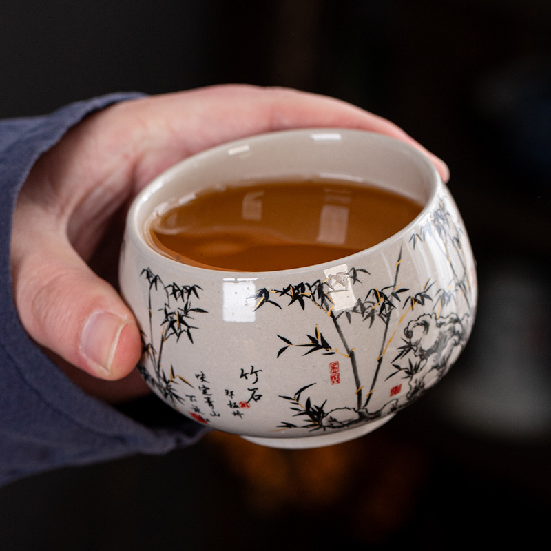 Large Ceramic Master Cup, Tea Tasting Cup, Luohan Cup, Household Chinese-Style Kung Fu Tea Set, Drinking Cup, Copper Coin Cup, Tea Bowl Large Ceramic Master Cup, Tea Tasting Cup, Luohan Cup, Household Chinese-Style Kung Fu Tea Set, Drinking Cup, Copper Coin Cup, Tea Bowl