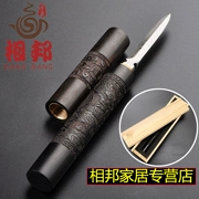 Longfeng Chengxiang Puer Tea Knife Handmade Ebony Damascus Tea Tea Tea nón Kung Fu Bộ phụ kiện Zero Match - Trà sứ