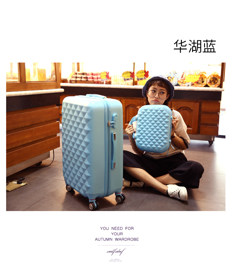 Hộp hành lý nữ sinh viên xe đẩy trường hợp nhỏ mật khẩu tươi hộp vali dễ thương Phiên bản Hàn Quốc của vali kẹo màu hộp vali sz 24