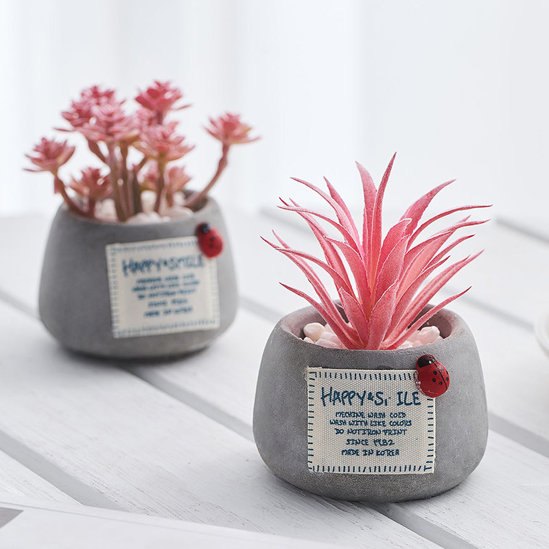 Nordic Ins Wind Emulation Plant Green Plant Small Potted Plant Swing Piece Creative Desktop Mini Fake Multimeat Cute Adornment-Taobao