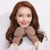 Трикотажные перчатки, демисезонное дорожное флисовое удерживающее тепло милое кольцо, 2019, без пальцев