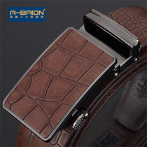 Crocodile Textured Male Leather Strap Genuine Leather Han Version Tide Automatic Buckle Mens Belt Fashion Pants Strap