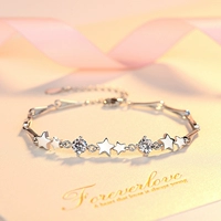 Серебряный браслет, ювелирное украшение для друга, четырехлистный клевер, в корейском стиле, подарок для девушки