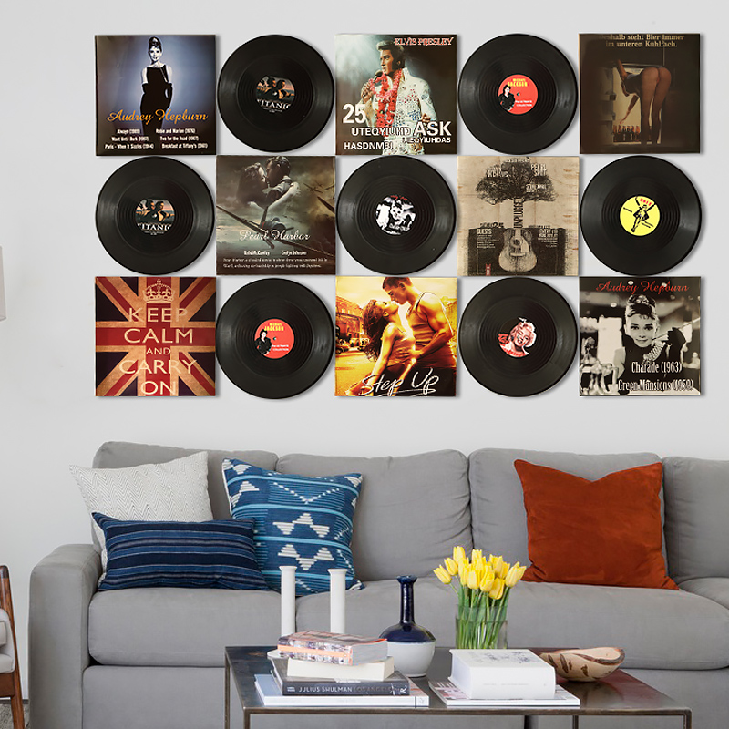 Retro Vinyl Record Wall Decoration Creative Poster Bar Cafe Living