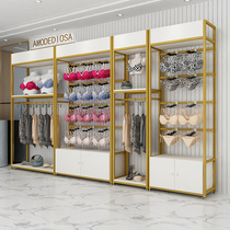 Shopping mall underwear display stand floor bra gold shelf hanging underwear pajamas Nakajima rack high and low running water table
