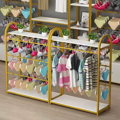 Underwear store Nakajima shelf store model pajamas bra display rack household double-sided hanging underwear golden shelf