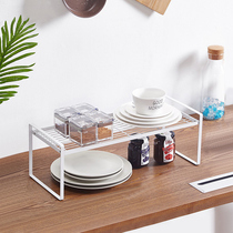 Kitchen rack spice rack countertop stainless steel dish rack drain rack condiment cabinet second floor storage