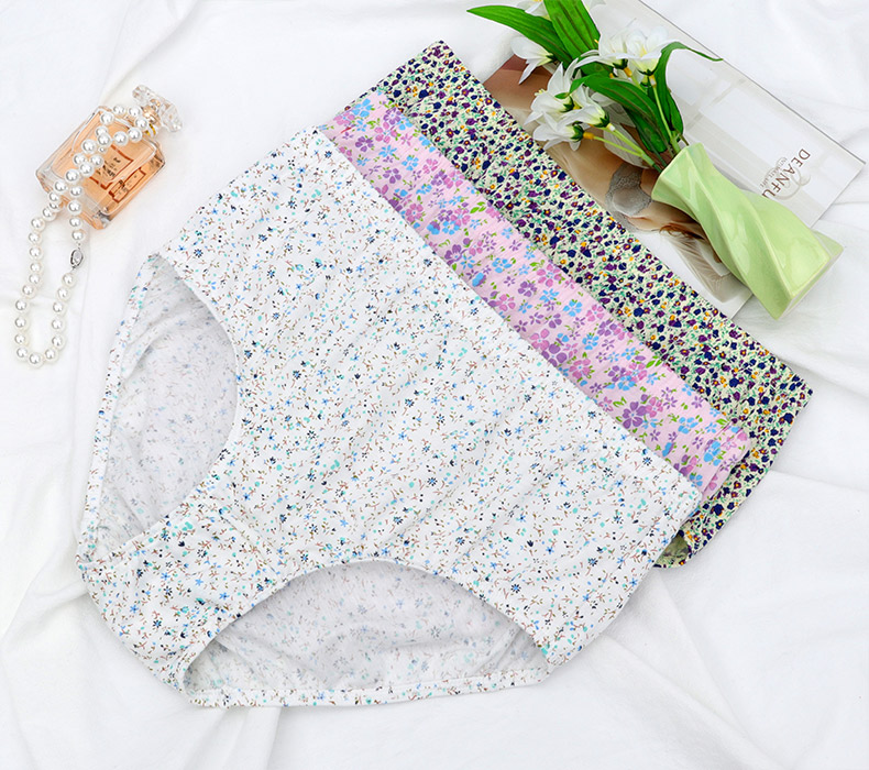 Đồ lót bướm Anfen nữ nguyên chất cotton kích thước lớn eo cao đồ lót đơn giản và thoải mái in quần lỏng mẹ 2 hộp do lot nam