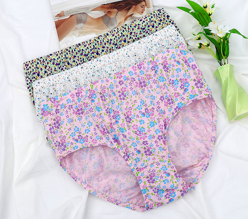 Đồ lót bướm Anfen nữ nguyên chất cotton kích thước lớn eo cao đồ lót đơn giản và thoải mái in quần lỏng mẹ 2 hộp do lot nam