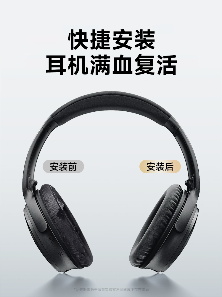 Boyin Is Suitable for Bose Qc45 Ear Pads, Second-Generation Headphone Sponge Covers, Quietcomfort 45 Protective Covers, Headband Covers, Replacement Accessories