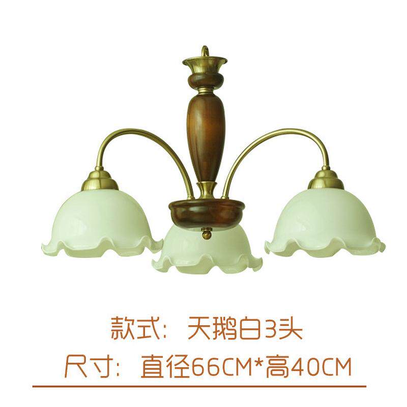 美式复古乡村客厅裂纹吊灯艺术玻璃法式餐厅卧室中古实木书房灯具