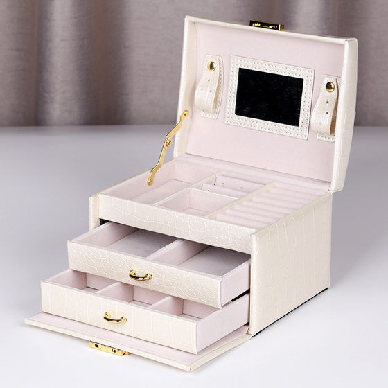 清煜包装pu皮革三层收纳新品抽屉珠宝首饰盒展示销售包装盒子现货