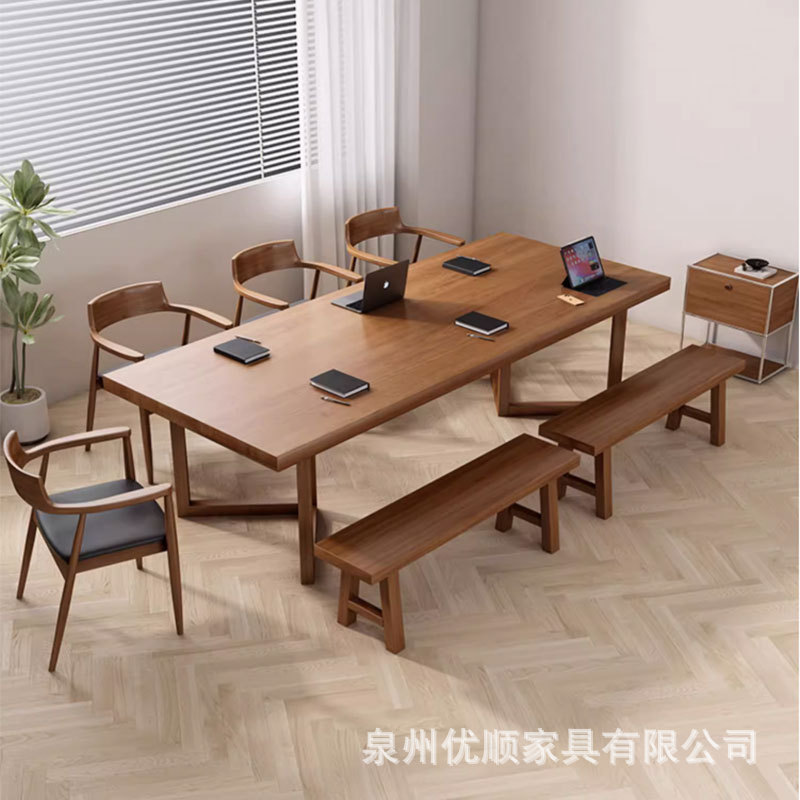 实木大型会议桌变身多功能学习桌，解锁家居新玩法！🏡📚