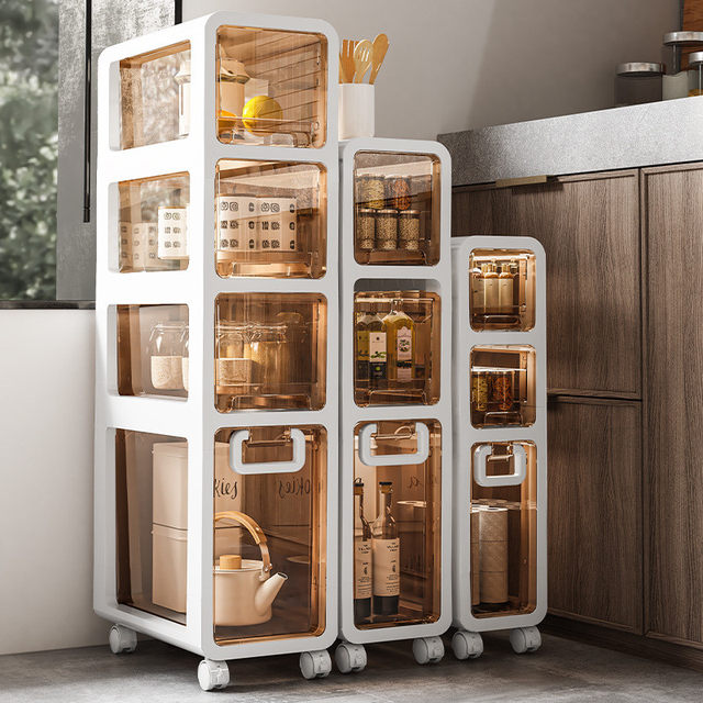 17cm20cm drawer-type storage cabinet bathroom slit cabinet bathroom ultra-narrow kitchen gap storage rack