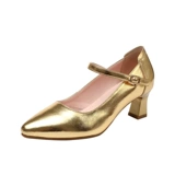 Кожаная золотая латинская танцевальная обувь 2024 Новая овчина стандартная танцевальная обувь