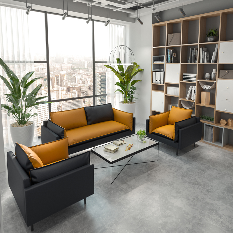 Office Sofa Tea Table Combination Suit Brief Modern Trio guests Reception in talks Room business office furniture