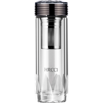 HRCCI – tasse à thé en verre isolé double couche haut de gamme séparation de leau et du thé pour boire du thé tasse en cristal pour voiture pour hommes personnalisation