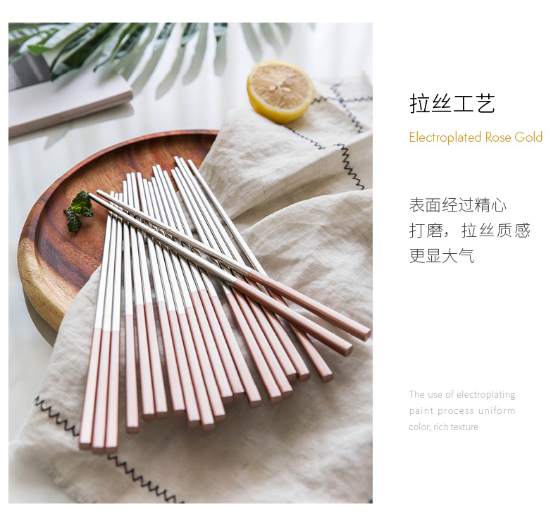 Nội trợ hiện đại Đũa vàng đen kiểu phương Tây dao kéo inox 304 Hộ gia đình sáng tạo vuông chống trượt đặt - Đồ ăn tối bộ chén đĩa cao cấp