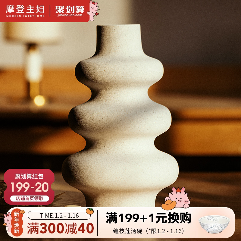 (Morden Housewives MONAZONE) Ceramic vase Living room illustrators vase small crowdhouse Decorative Pendulum Gift-Taobao