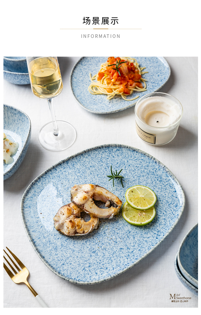 Modern housewives variable glaze tableware ceramic rainbow such as bowl bowl dish, soup bowl bowl meal plate dishes home outfit