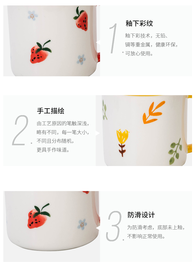 Modern housewives what flower rhyme mugs ceramic cup household creative cup breakfast cup cup milk cup couples