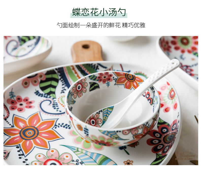 Modern housewives the plants flower glaze with handle disc ceramic beefsteak snack plate of creative household fruit bowl