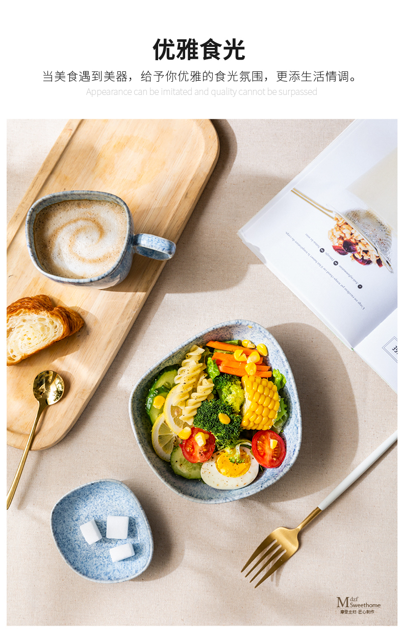 Modern housewives variable glaze tableware ceramic rainbow such as bowl bowl dish, soup bowl bowl meal plate dishes home outfit