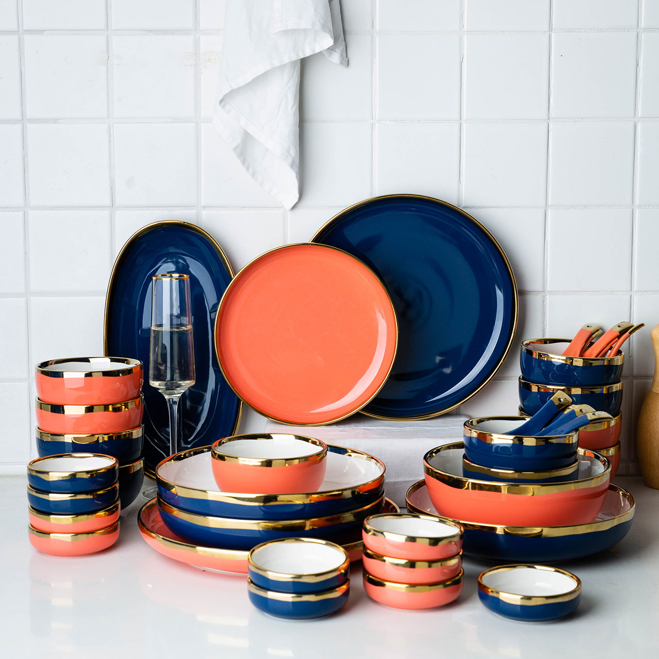 Open to booking a modern housewives Pandora dishes suit Nordic light key-2 luxury up phnom penh household ceramic soup bowl dish plate tableware