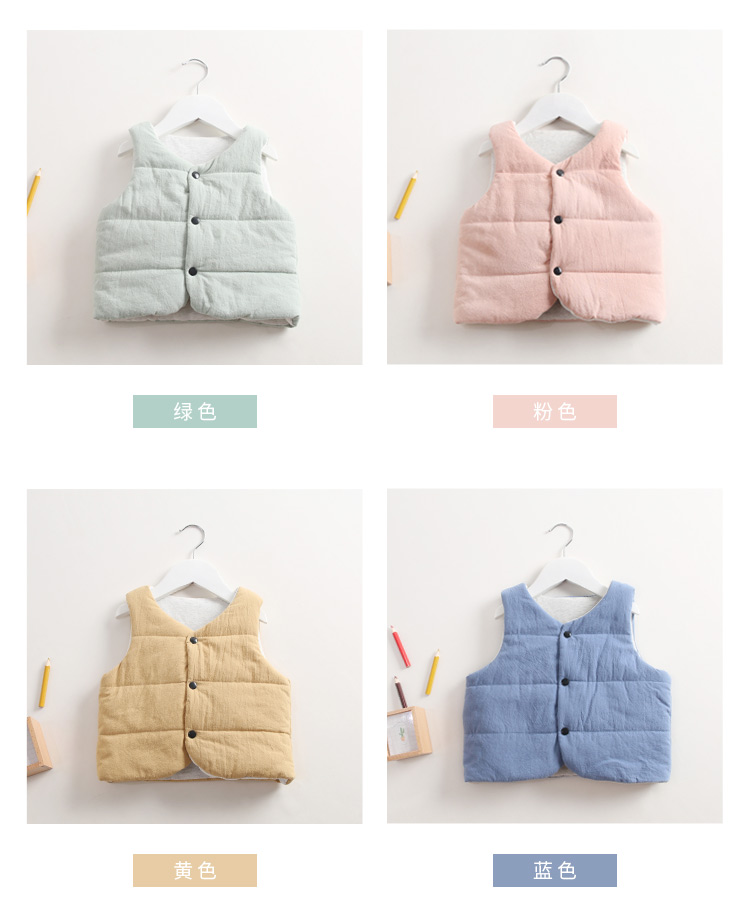 Mùa đông trẻ em vest bé gái mới cotton bé trai và bé gái cộng với nhung dày vest ấm vest áo gile cho bé lịch lãm đáng yêu
