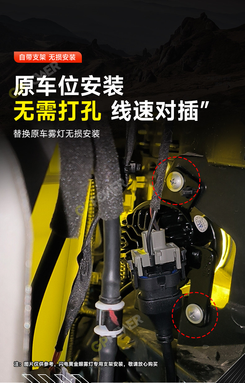 Противотуманные фары 坦克400hi4t黄金眼雾灯高亮led透镜闪电前雾灯总成改装配件专用 Gppower